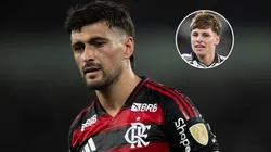 Estudo compara Arrascaeta e Vini Jr com valor de Montoro, do Botafogo. FotoxFoto: Arrascaeta (Jorge Rodrigues/AGIF); Montoro (Thiago Ribeiro/AGIF)