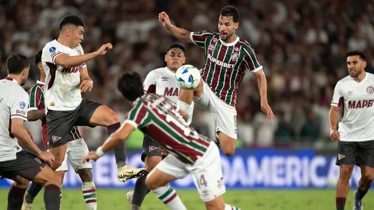 Martinelli, jogador do Fluminense durante partida contra o Lanus no estadio Maracana pelo campeonato Copa Sul-americana 2025.