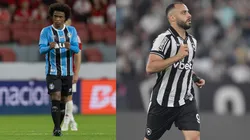 Willian e Arthur Cabral vão se enfrentar em Grêmio x Botafogo - Fotos: Liamara Polli/AGIF e Thiago Ribeiro/AGIF