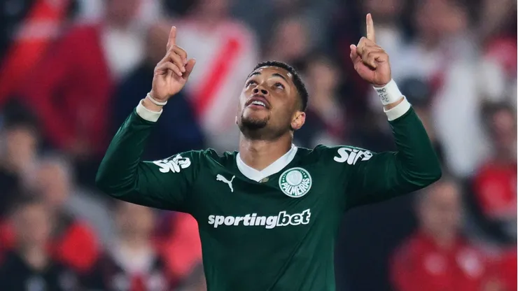 Vitor Roque, atacante do Palmeiras em partida pelo Copa Libertadores
