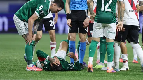 Gustavo Gómez, zagueiro do Palmeiras em partida pelo campeonato brasileiro