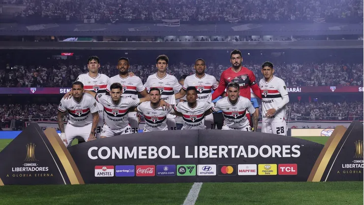 Equipe titular do SPFC diante do Atlético Nacional (COL)