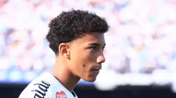 SP - SAO PAULO - 17/08/2025 - BRASILEIRO A 2025, SANTOS X VASCO - Robinho Junior jogador do Santos durante partida contra o Vasco no estadio Morumbi pelo campeonato Brasileiro A 2025.