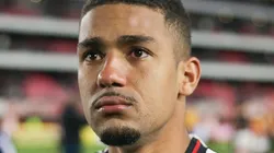 Samuel Lino durante a peleja contra o Estudiantes