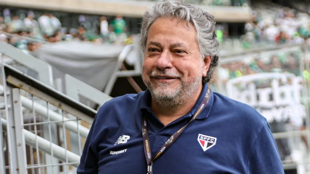 Julio Casares Presidente do Sao Paulo durante partida contra o Palmeiras no estadio Mineirao pelo campeonato Supercopa 2024. Foto: Gilson Lobo/AGIF