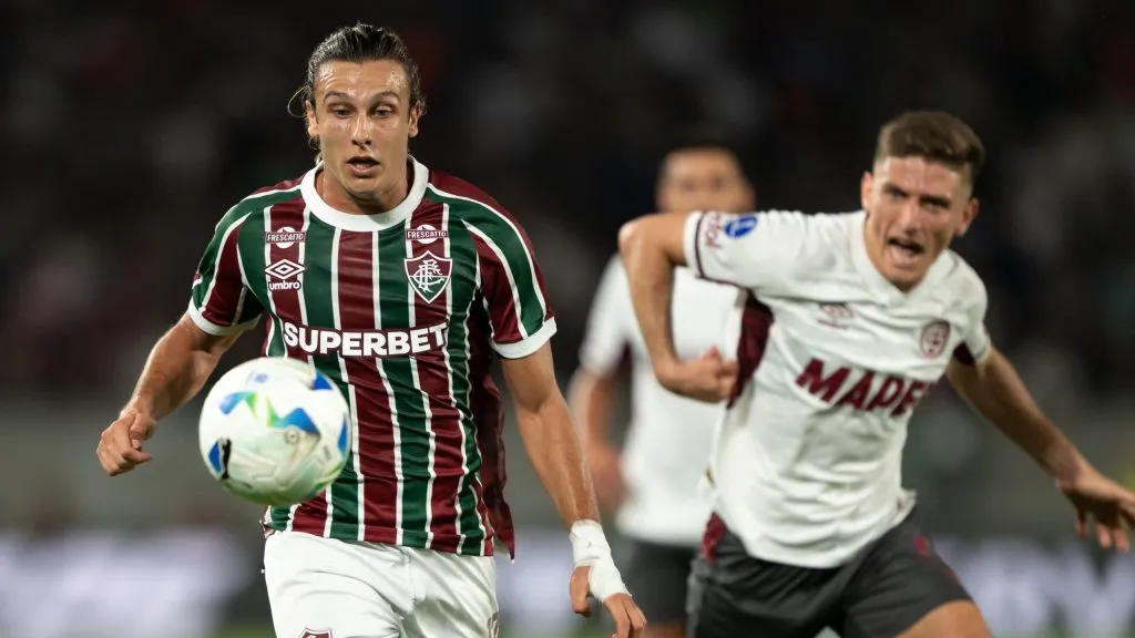 Agustin Canobbio jogador do Fluminense durante partida contra o Lanus no estadio Maracana pelo campeonato Copa Sul-americana 2025. Foto: Jorge Rodrigues/AGIF