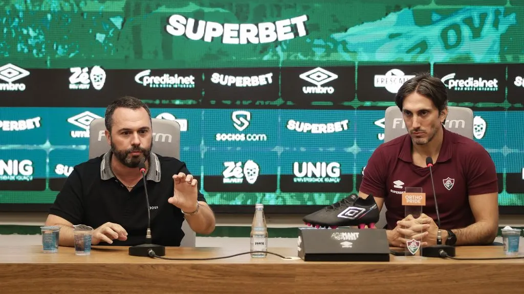 Luís Zubeldía durante coletiva de apresentação – Foto: Marcelo Gonçalves / Fluminense FC