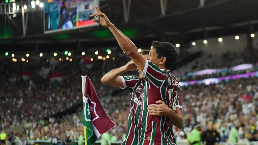 Cano vibrando após marcar pelo Fluminense – Foto: Thiago Ribeiro/AGIF