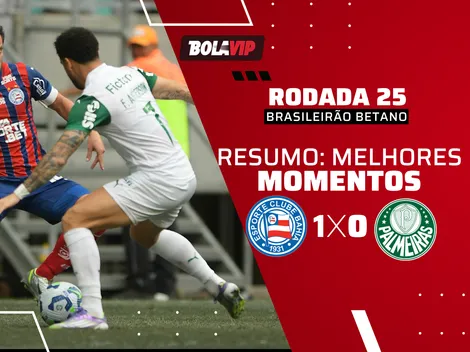 Bahia vence o Palmeiras e afasta Verdão da liderança