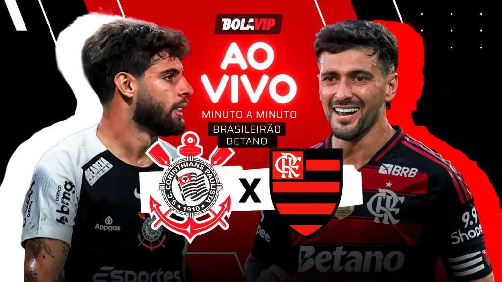 Corinthians x Flamengo foi transmitido ao vivo pelo Bolavip Brasil. Fotos: Fabio Giannelli/AGIF e Jorge Rodrigues/AGIF