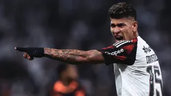 Carrascal, jogador do Flamengo durante partida contra o Corinthians no estadio Arena Corinthians pelo campeonato Brasileiro A 2025.