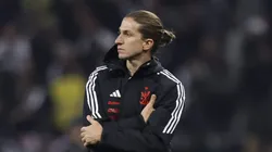 Filipe Luís durante o jogo contra o Corinthians. Photo by Miguel Schincariol/Getty Images