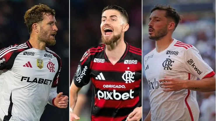 Trio de titulares do Flamengo preocupa para duelo contra o Inter no Beira-Rio na próxima semana pelo Brasileirão