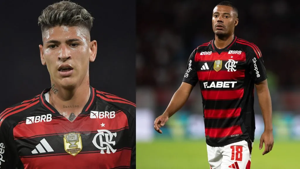 Carrascal e De La Cruz em ação pelo Flamengo – Fotos: Thiago Ribeiro/AGIF e Jorge Rodrigues/AGIF
