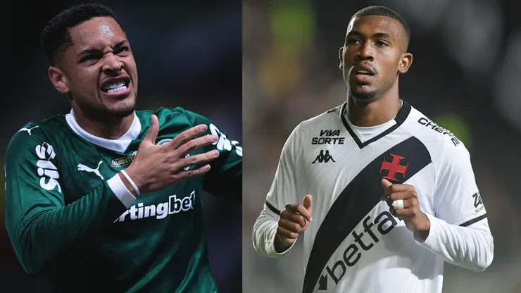 Vitor Roque e Rayan vão se enfrentar em Palmeiras x Vasco - Fotos: Ettore Chiereguini/AGIF e Thiago Ribeiro/AGIF