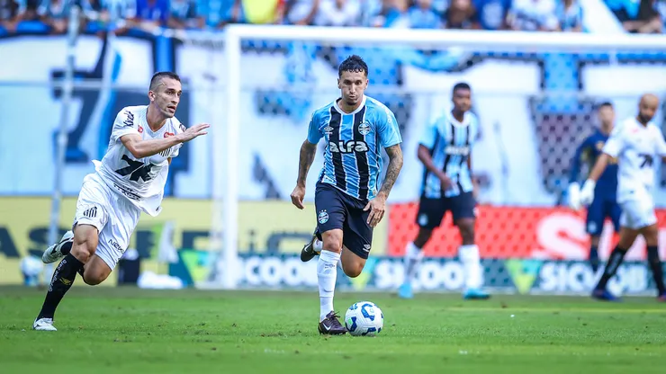 O Grêmio venceu o Santos no primeiro turno do Brasileirão. FOTO: LUCAS UEBEL/GREMIO FBPA