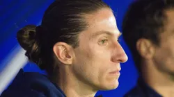 Filipe Luís durante partida entre Red Bull Bragantino e Flamengo, no Estádio Cícero de Souza Marques, pelo Brasileirão.