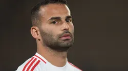 Thiago Maia durante partida entre Bragantino e Internacional, no Estádio Cícero De Souza Marques, pelo Brasileirão.