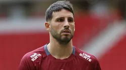 Jonathan Calleri em treino no CT da Barra Funda (Rubens Chiri / São Paulo FC)