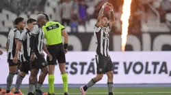 Santi Rodriguez, jogador do Botafogo, comemora seu gol durante partida contra o Bahia no estadio Engenhao pelo campeonato Brasileiro A 2025. Foto: Thiago Ribeiro/AGIF