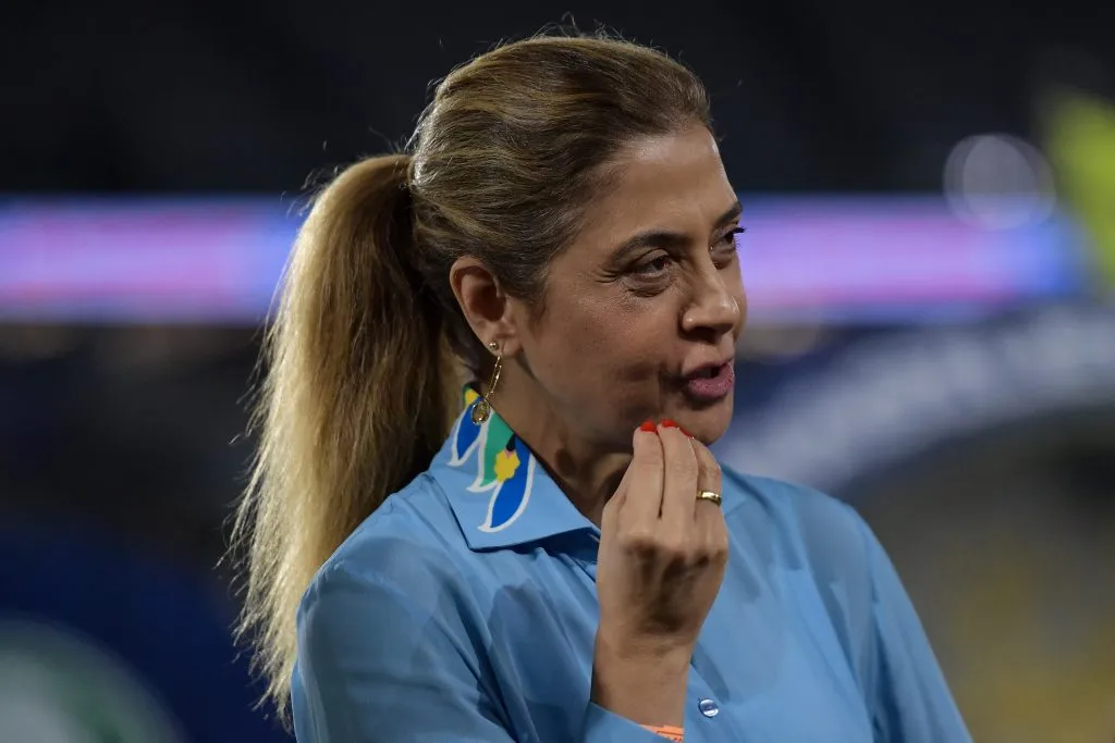 Leila Pereira presidente do Palmeiras durante partida contra o Fluminense no estadio Maracana pelo campeonato Brasileiro A 2025. Foto: Thiago Ribeiro/AGIF