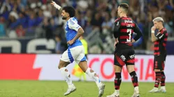 Gabigol jogador do Cruzeiro comemora seu gol durante partida contra o Flamengo no estadio Mineirao pelo campeonato Brasileiro A 2025. Foto: Gilson Lobo/AGIF
