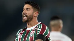 RJ - RIO DE JANEIRO - 06/08/2025 - COPA DO BRASIL 2025, FLUMINENSE X INTERNACIONAL - Everaldo jogador do Fluminense reclama com a arbitragem durante partida contra o Internacional no estadio Maracana pelo campeonato Copa Do Brasil 2025.