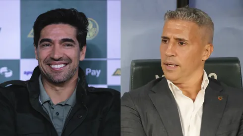 Abel Ferreira e Crespo se enfrentam em São Paulo x Palmeiras. Fotos: Ettore Chiereguini/AGIF e Gilson Lobo/AGIF