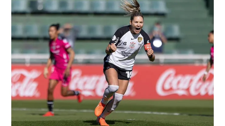 Gabi Zanotti comemora gol na Libertadores. Foto: Divulgação/CONMEBOL