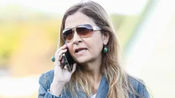 Leila Pereira durante partida entre Palmeiras e Atlético-MG, no Estádio Brinco de Ouro da Princesa, pelo Brasileirão.