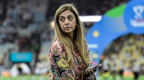 Leila Pereira e, jogo entre Flamengo e Palmeiras