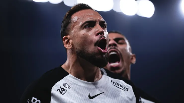 Maycon jogador do Corinthians comemora seu gol durante partida contra o Mirassol - Foto: Ettore Chiereguini/AGIF