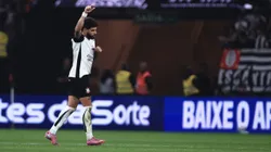 Yuri Alberto, jogador do Corinthians, comemora seu gol durante partida contra o Mirassol no estadio Arena Corinthians pelo campeonato Brasileiro A 2025. Foto: Ettore Chiereguini/AGIF