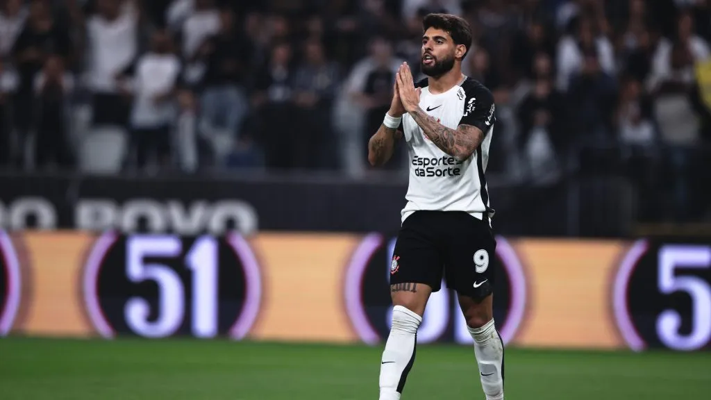 Yuri Alberto jogador do Corinthians durante partida contra o Mirassol no estadio Arena Corinthians pelo campeonato Brasileiro A 2025. Foto: Ettore Chiereguini/AGIF