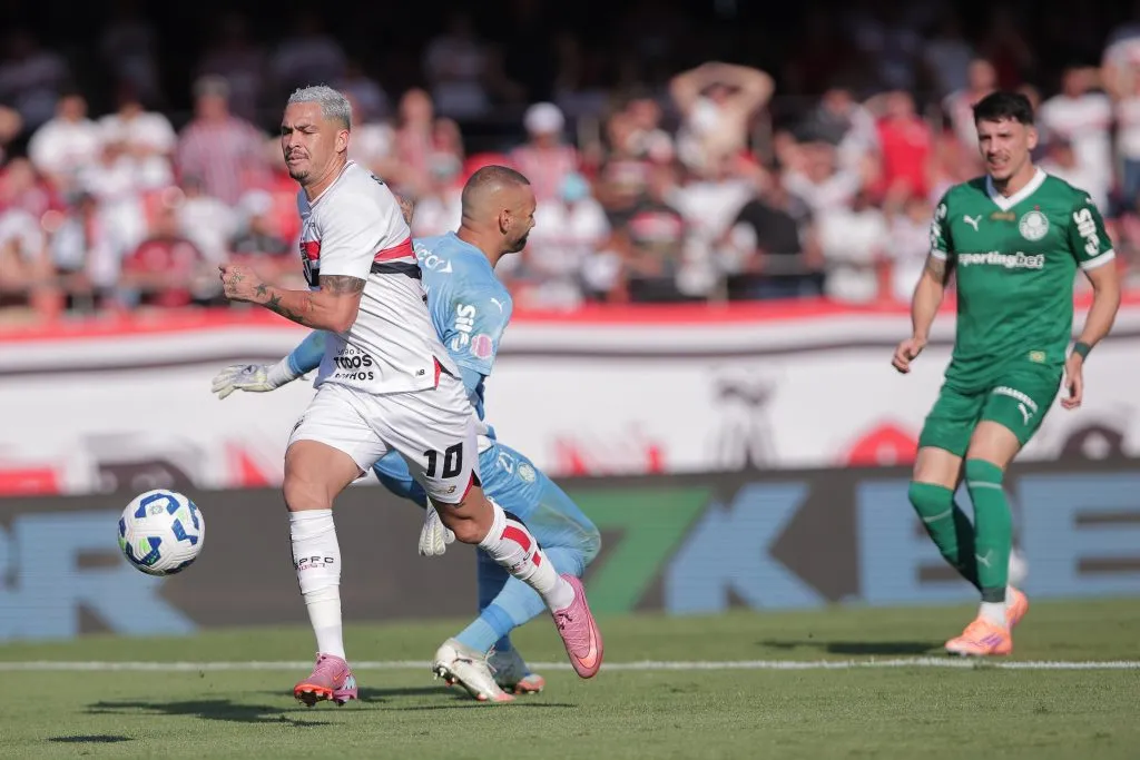Momento do gol do São Paulo. Foto: Ettore Chiereguini/AGIF
