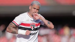Luciano jogador do São Paulo comemora seu gol durante partida contra o Palmeiras - Foto: Ettore Chiereguini/AGIF