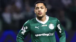Vitor Roque jogador do Palmeiras durante partida contra o Vasco no estadio Arena Allianz Parque pelo campeonato Brasileiro A 2025. Foto: Marcello Zambrana/AGIF