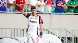 Carrascal, jogador do Flamengo durante partida contra o Bahia no estadio Fonte Nova pelo campeonato Brasileiro A 2025. Foto: Marcio Jose/AGIF