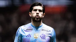 MG - BELO HORIZONTE - 06/08/2025 - COPA DO BRASIL 2025, ATLETICO-MG X FLAMENGO - Rossi jogador do Flamengo defende penalti em decisao durante partida contra o Atletico-MG no estadio Arena MRV pelo campeonato Copa Do Brasil 2025. Foto: Mateus Dutra/AGIF