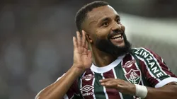 Samuel Xavier jogador do Fluminense comemora seu gol durante partida contra o Union Espanola no estadio Maracana pelo campeonato Copa Sul-americana 2025. Foto: Jorge Rodrigues/AGIF