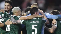 Elenco do Palmeiras em partida pelo campeonato brasileiro (Foto: Alexandre Schneider/Getty Images)