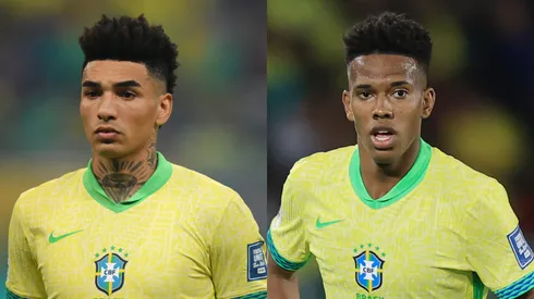 Igor Jesus e Estêvão atuando pela Seleção Brasileira - Fotos: Pedro Vilela/Getty Images e Buda Mendes/Getty Images