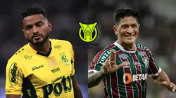 Reinaldo do Mirassol e Germán Cano do Fluminense - Fotos: Ettore Chiereguini/AGIF e Thiago Ribeiro/AGIF