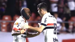 Lucas e Oscar juntos diante do Corinthians no Paulistão. Foto: Marcello Zambrana/AGIF