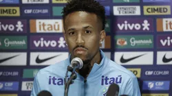 Militão em entrevista coletiva em Seoul, na Coreia do Sul