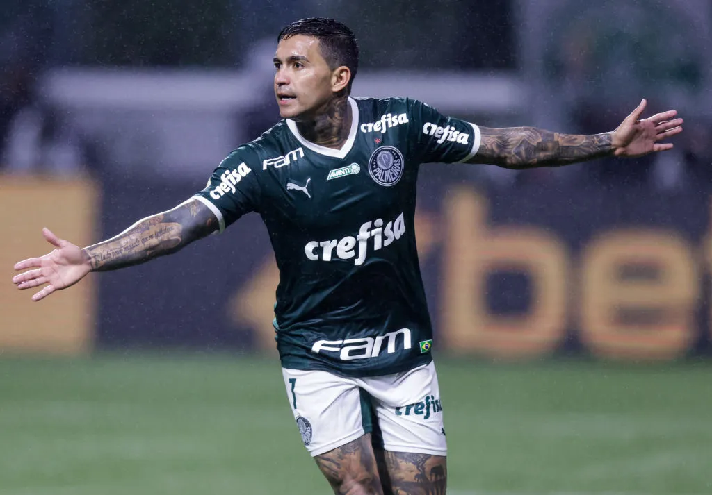Dudu foi fundamental para o Palmeiras superar o São Paulo na Libertadores. Foto: Alexandre Schneider/Getty Images)