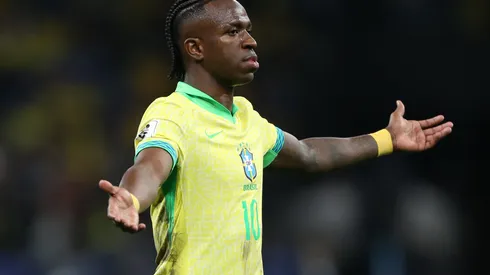 SP - SAO PAULO - 10/06/2025 - ELIMINATORIAS COPA DO MUNDO 2026, SELECAO BRASILEIRA X PARAGUAI - Vinicius Junior jogador da Selecao Brasileira durante a partida entre Brasil e Paraguai na Neo Quimica Arena em Sao Paulo (SP), pelas Eliminatorias da Copa do Mundo 2026. Foto: Marlon Costa/AGIF