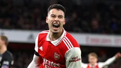 Gabriel Martinelli em campo pelo Arsenal. (Photo by Alex Pantling/Getty Images)
