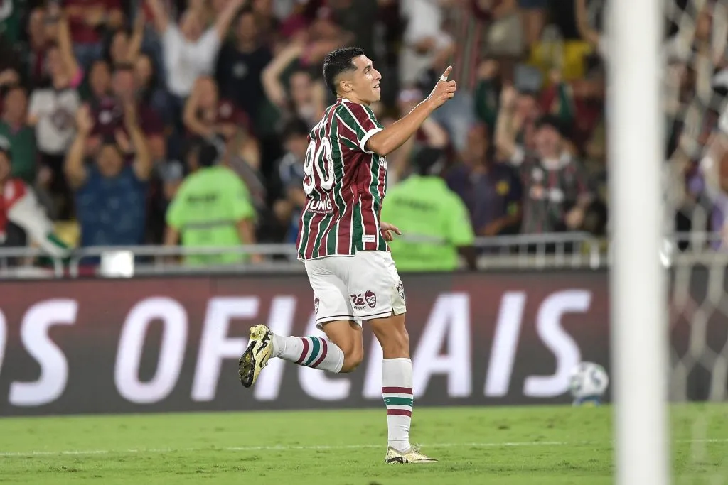 Serna comemora seu gol contra o Atlético-MG. Foto: Thiago Ribeiro/AGIF