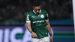 Vitor Roque, jogador do Palmeiras, lamenta durante partida contra o Corinthians no estadio Arena Barueri pelo campeonato Brasileiro A 2025. Foto: Ettore Chiereguini/AGIF